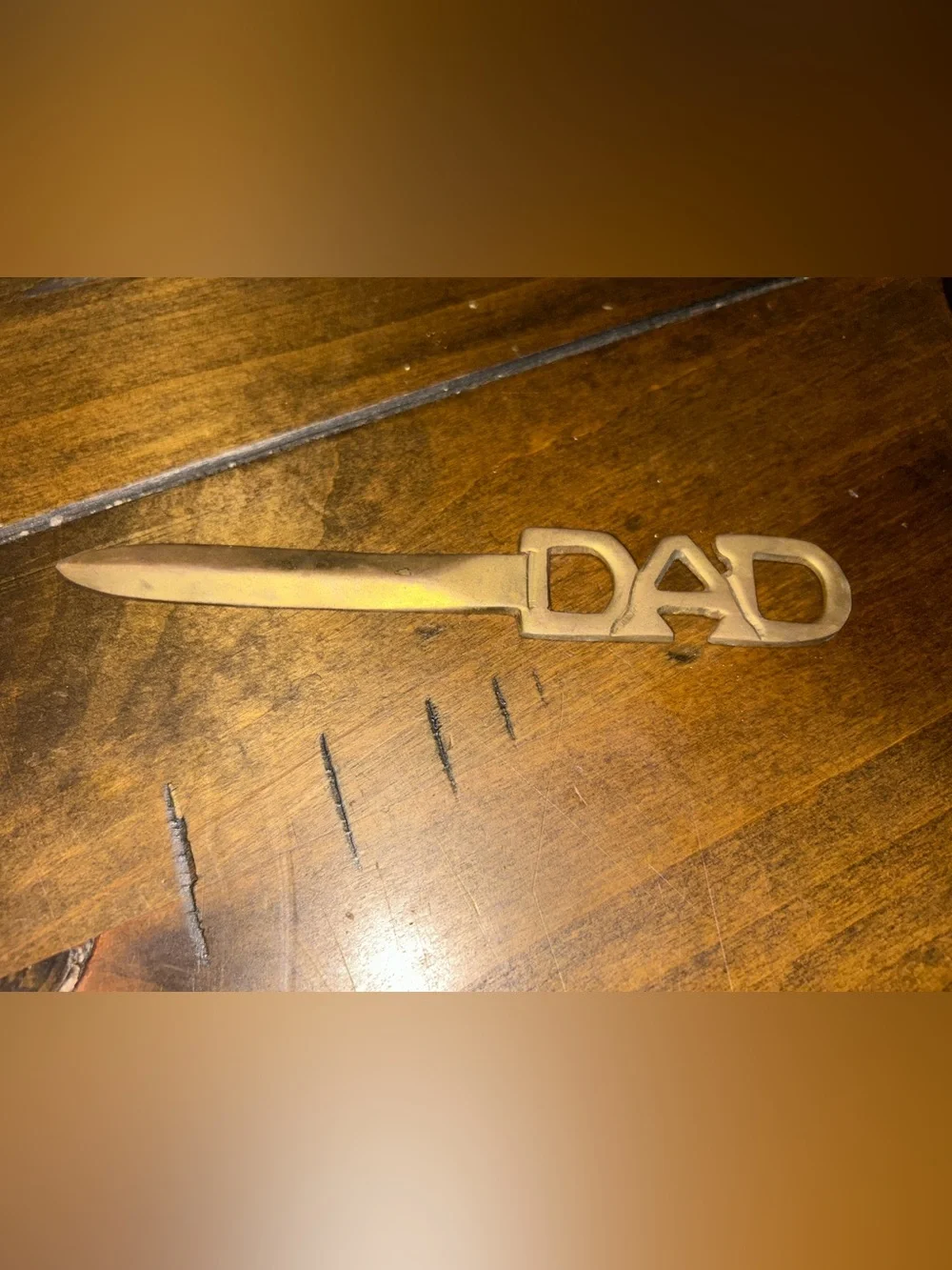 DAD Brass Letter Opener - Vintage Fathers Tool GUC